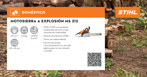 MOTOSIERRA - SEMIPROFESIONAL - MS 212 - STIHL - STIHL