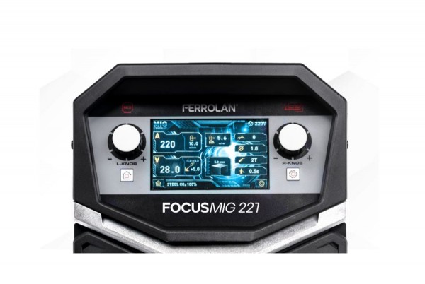 Soldadora Inverter Focusmig 221 -  MIG y multiptoceso Profesional - FERROLAN