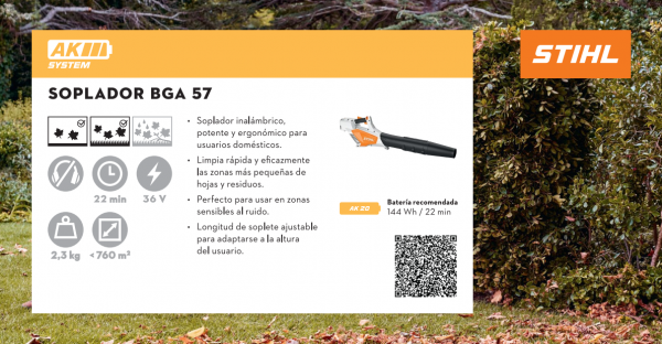 BGA 57 SET Soplador de acumulador - STIHL