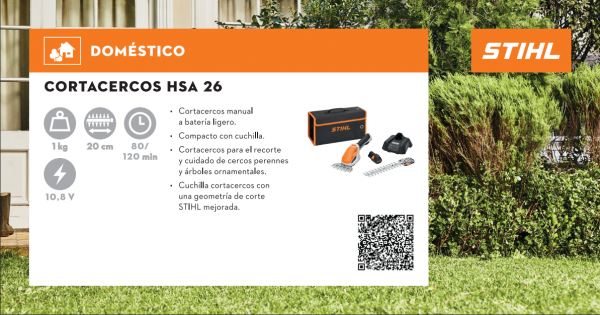 Cortacercos manual a batería Stihl HSA 26 - STIHL