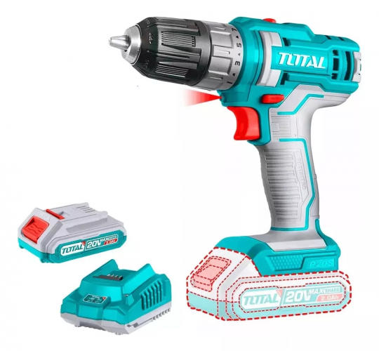 TALADRO INALAMBRICO 20V 1500rpm 45Nm TDLI200518-4 - TOTAL